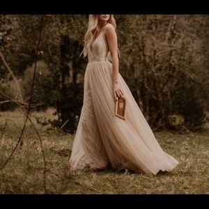 Champagne ball gown dress